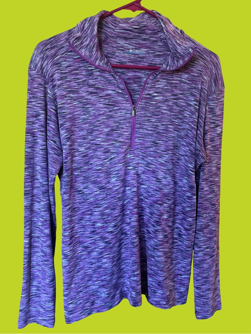 Columbia Women's Purple Space-Dye Quarter-Zip Pullover
